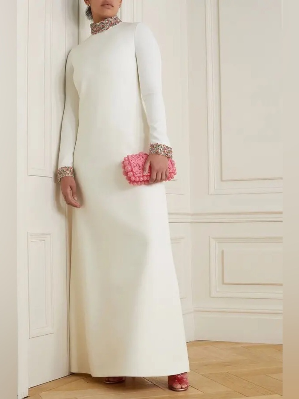 Safiyaa Priscilla Crystal-embellished Stretch
crepe Gown, US Size 6